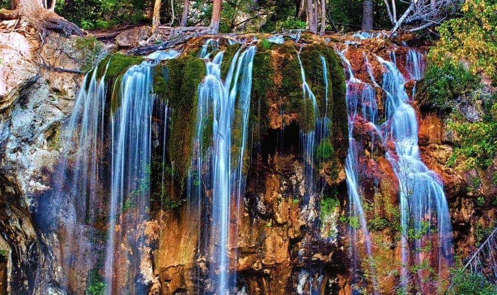 One of two waterfalls feeding into Hanging Lake outside of Glenwood Springs Colorado.