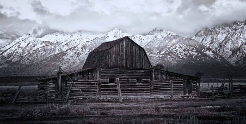 Moulton Barn on Mormon Row in Grand Teton National Park, Wyoming.