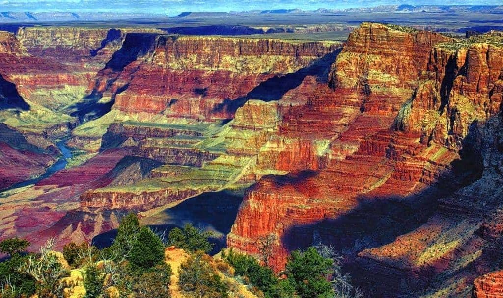 A sweeping vista of the Grand Canyon, near the east entrance.