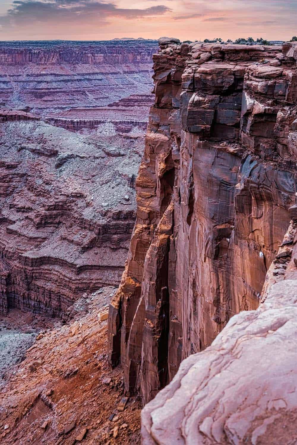 Sheer Cliffs of Dead Horse Point at Sunset