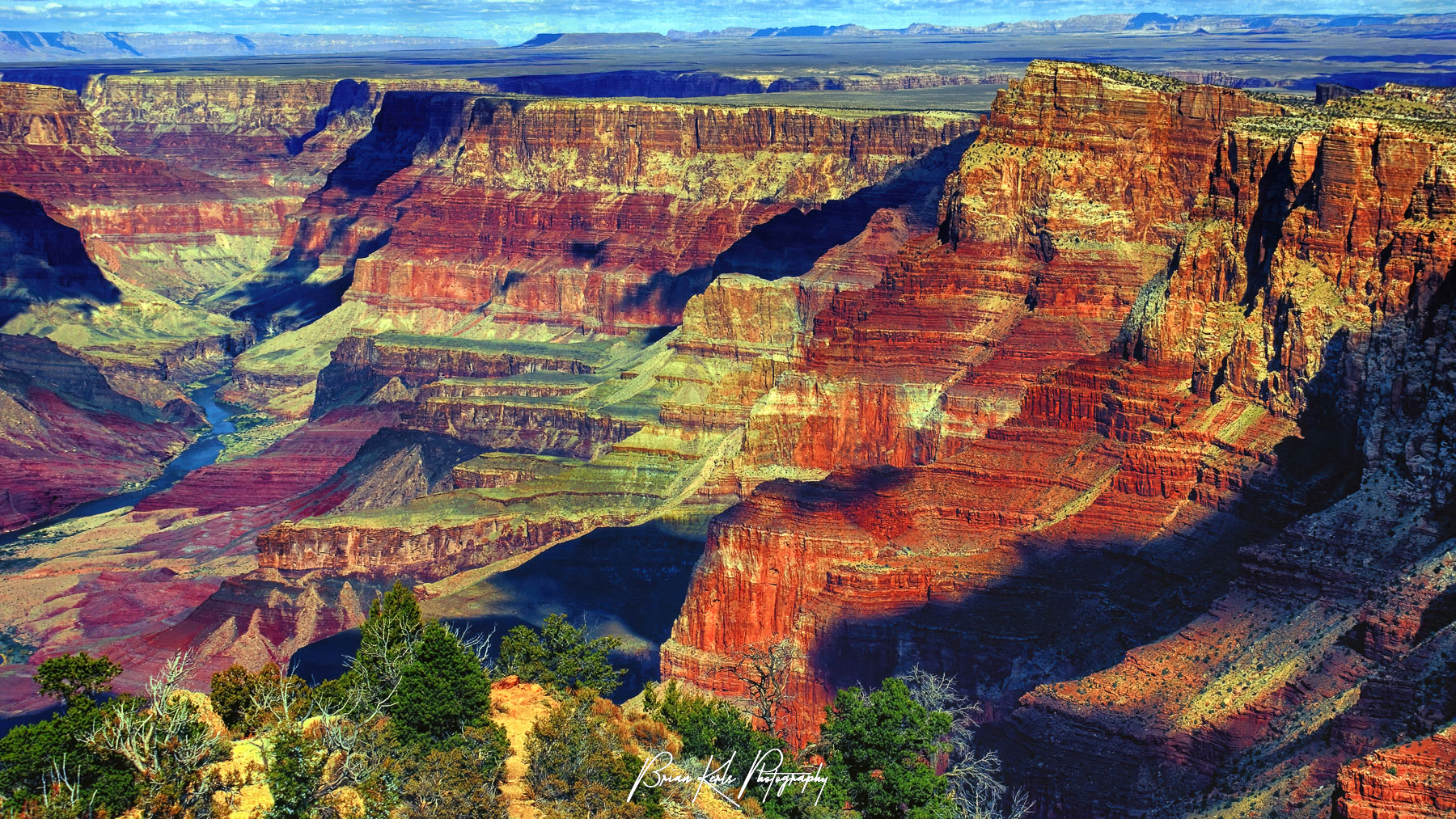 A sweeping vista of the Grand Canyon, near the east entrance to the park.