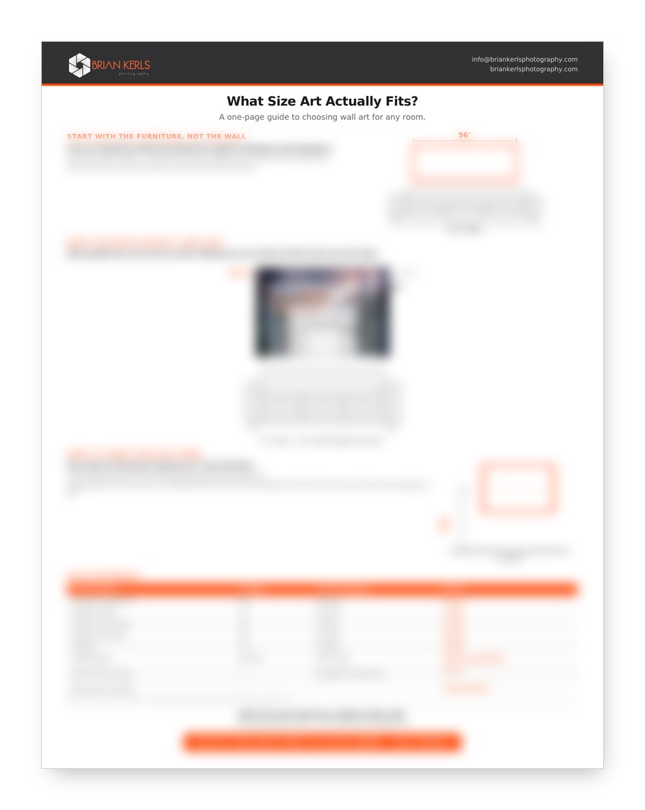Preview of the free Print Size Guide